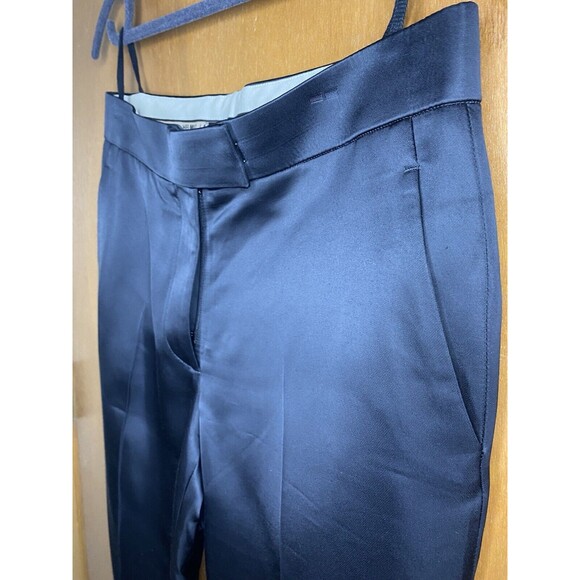 Helmut Lang INTERMIX Trousers Satin Straight Leg High Rise Italy Womens 00 Black - Picture 5 of 14